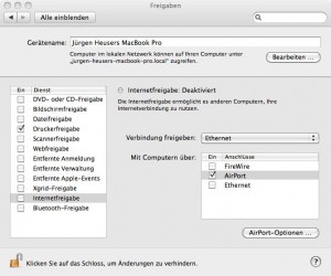 Macbook als W-Lan-Server einrichten